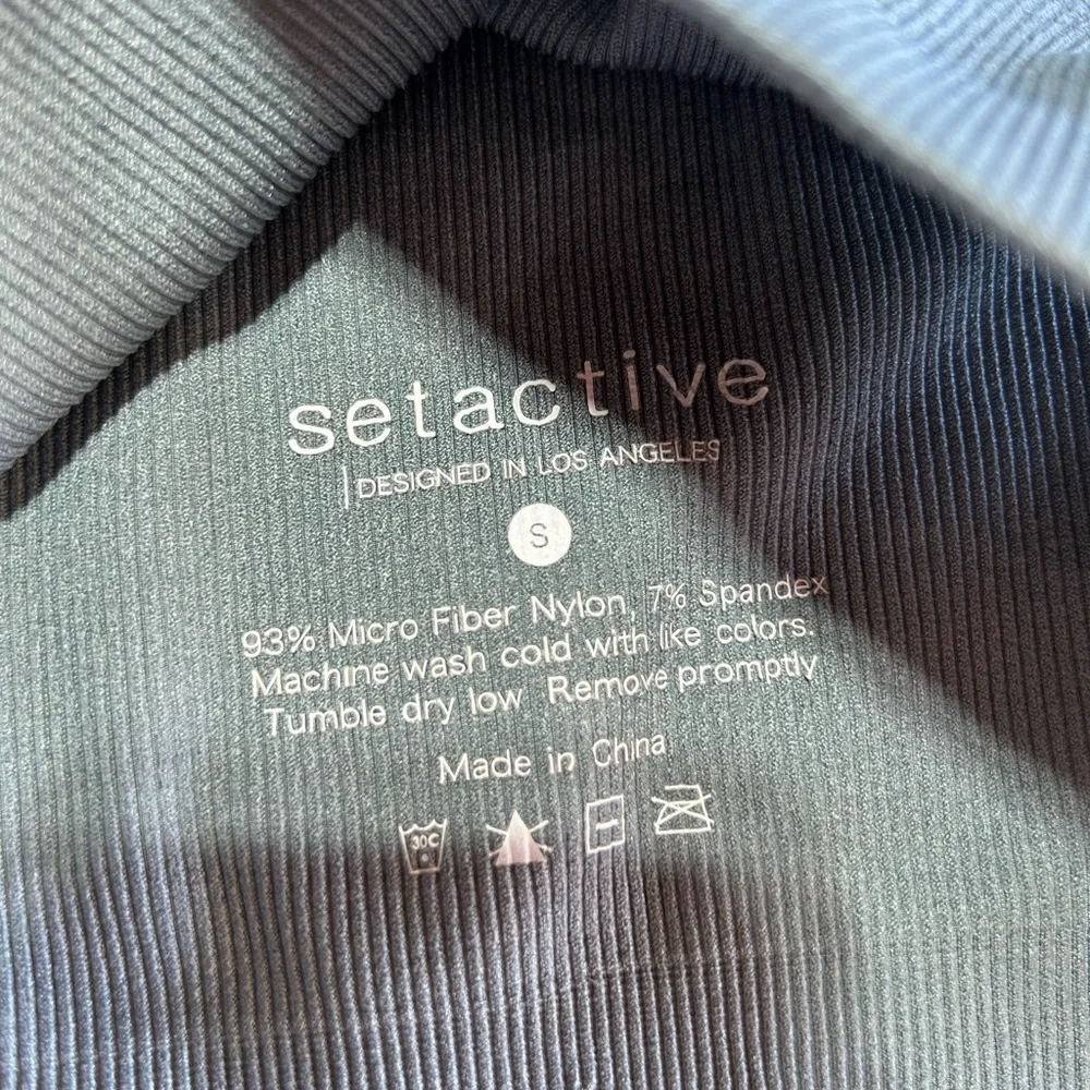 SET Active Teal Ribbed Top - Picture 4 of 4